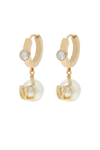 VLogo Signature Pearl Hoop Earrings